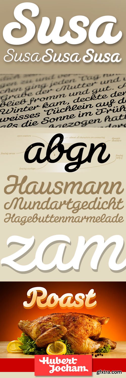 Susa Font Family 4 Fonts - Hubert Jocham €156