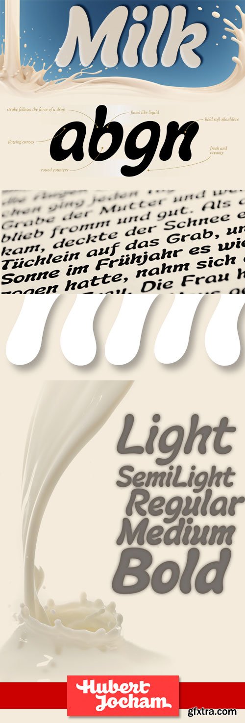 Milk Font Family 5 Fonts - Hubert Jocham €195