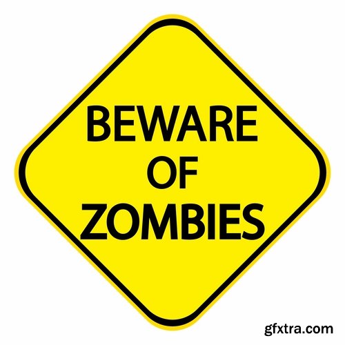 Collection warning signs zombies 25 Eps