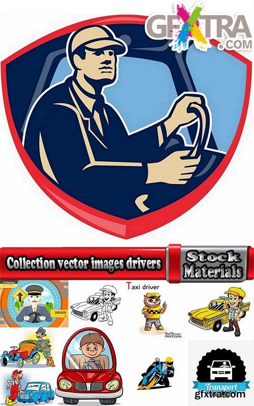 Collection vector images drivers 25 Eps