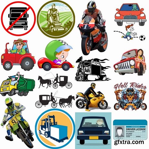 Collection vector images drivers 25 Eps