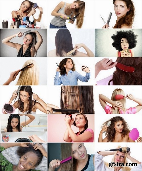 Beautiful girl combing her hair 25 HQ Jpeg