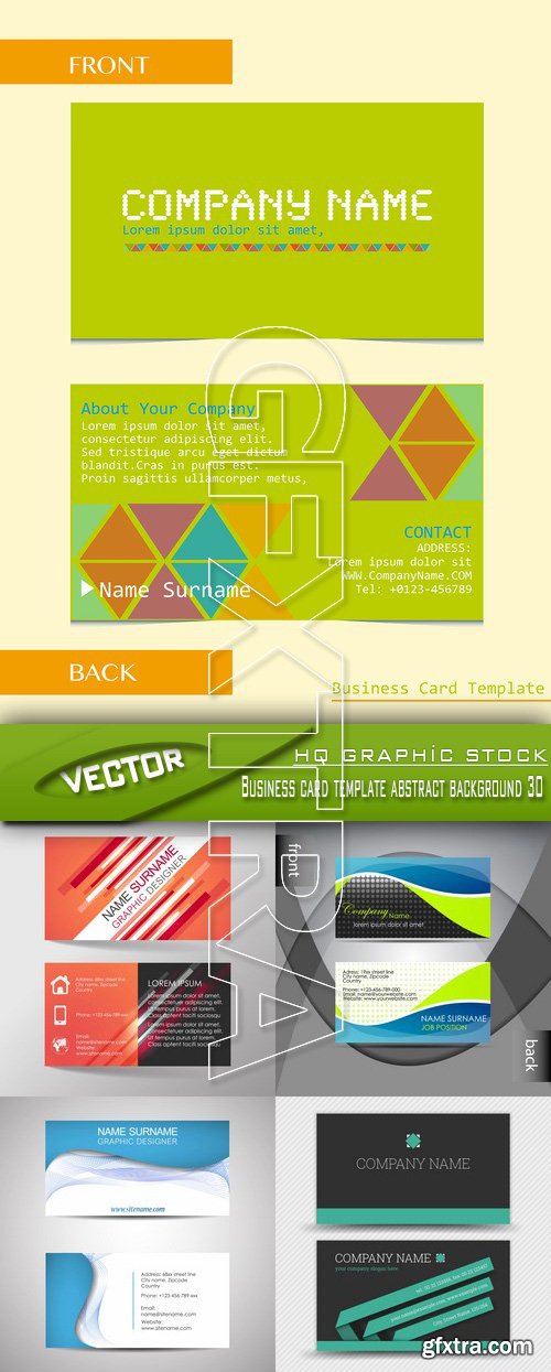 Stock Vector - Business card template abstract background 30