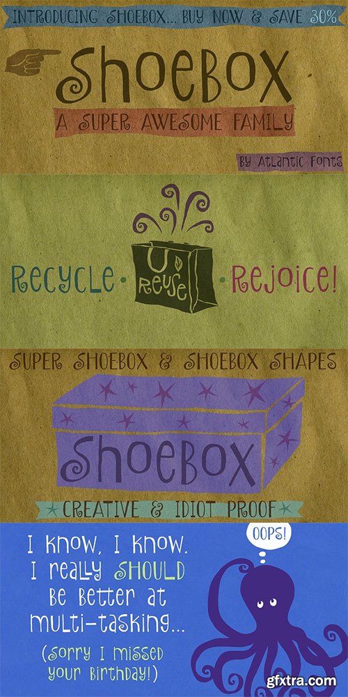 Shoebox Font Family 2 Fonts $28