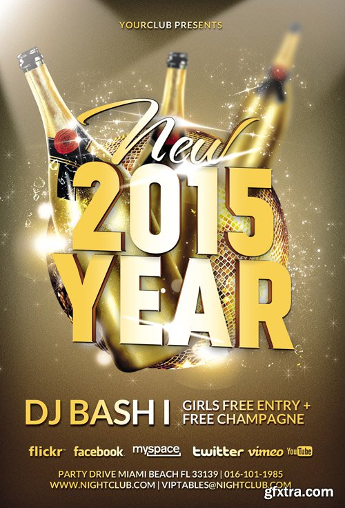 New Year Flyer Template 2015