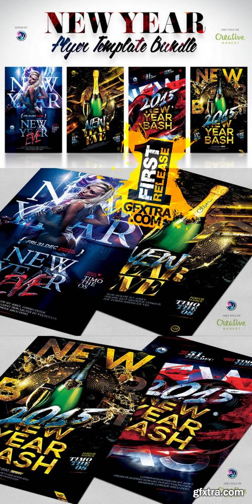 New Year Flyer Template Bundle - CM 138017