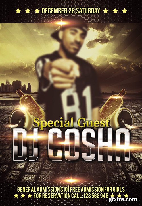 Special Guest Dj Gosha Flyer PSD Template