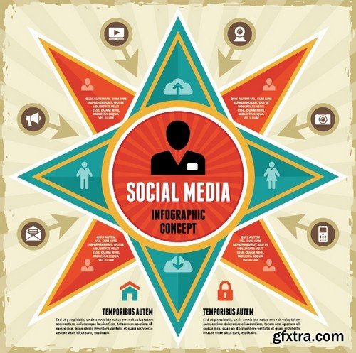 Stock Vectors - Social media network 2, 25xEPS