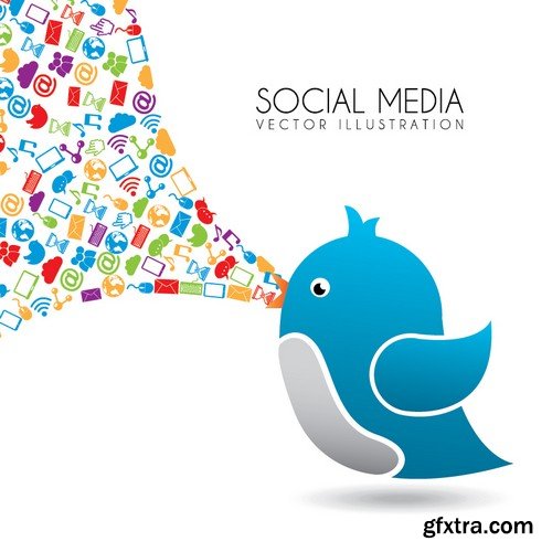 Stock Vectors - Social media network 2, 25xEPS