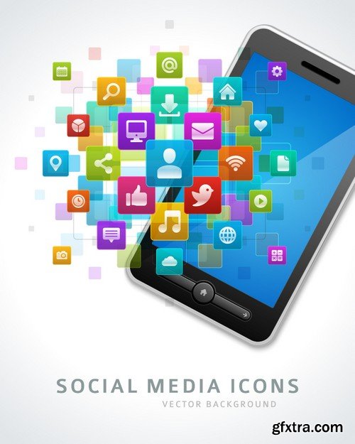 Stock Vectors - Social media network 2, 25xEPS