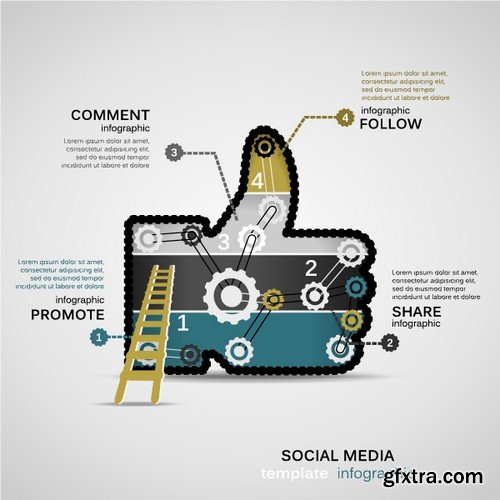 Stock Vectors - Social media network 2, 25xEPS