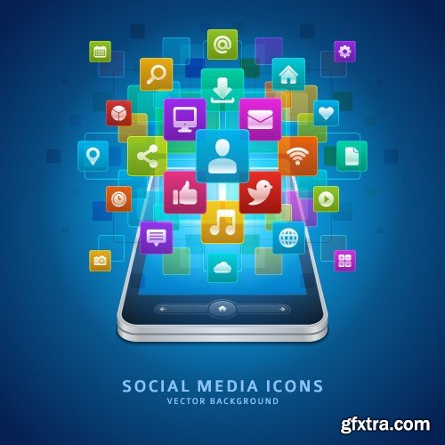 Stock Vectors - Social media network 2, 25xEPS