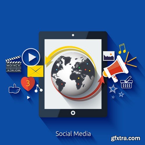 Stock Vectors - Social media network 2, 25xEPS