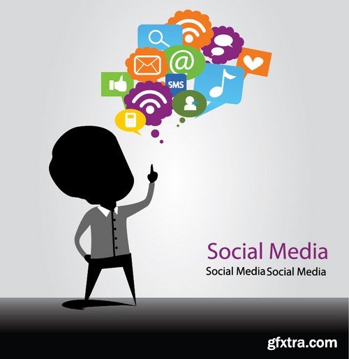 Stock Vectors - Social media network 2, 25xEPS