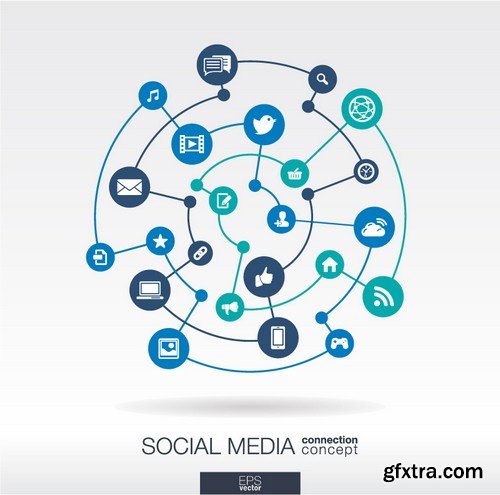 Stock Vectors - Social media network 2, 25xEPS