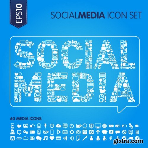 Stock Vectors - Social media network 2, 25xEPS