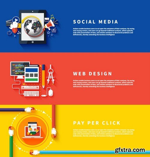 Stock Vectors - Social media network 2, 25xEPS