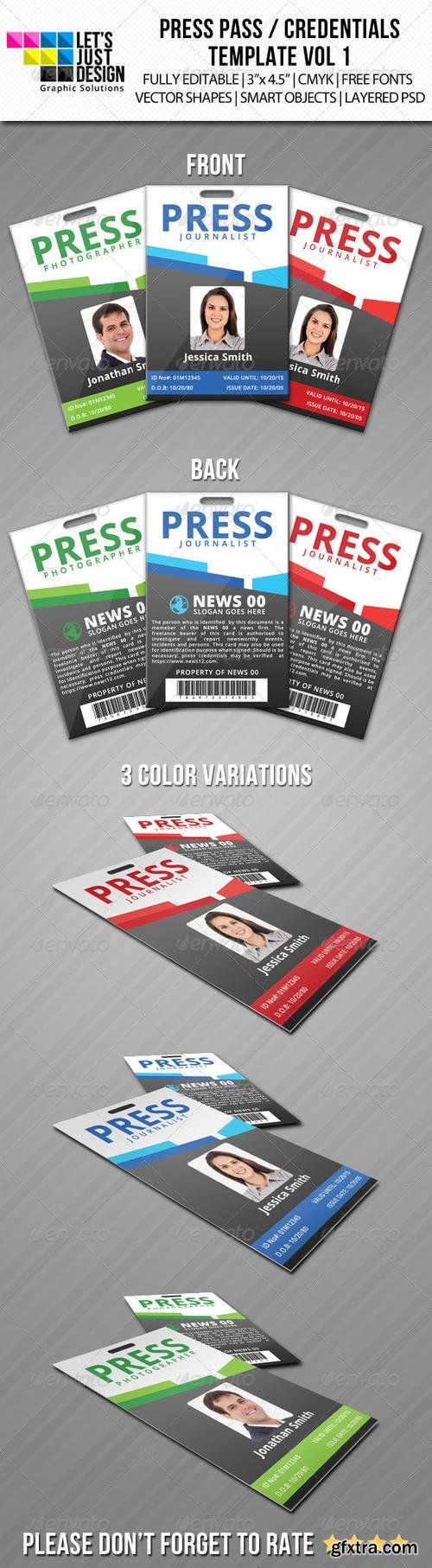 GraphicRiver - Press Pass / Credentials Template Vol 1