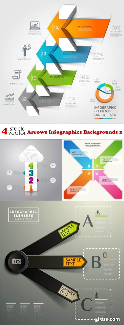 Vectors - Arrows Infographics Backgrounds 2