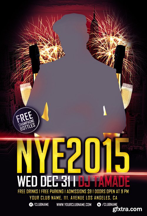 NYE 2015 Party Flyer Template GFxtra