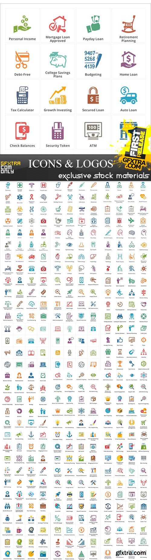 Icons and Logos - Vector Design Elements Logos, 25xEPS