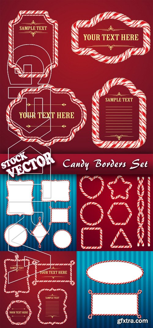 Stock Vector - Candy Borders SET