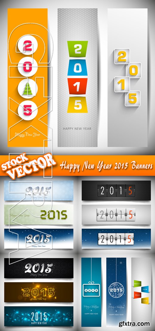 Stock Vector - Happy New Year 2015 Banners