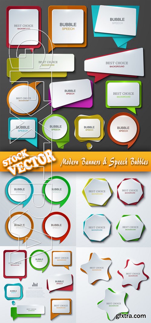 Stock Vector - Modern Banners & Speech Bubbles