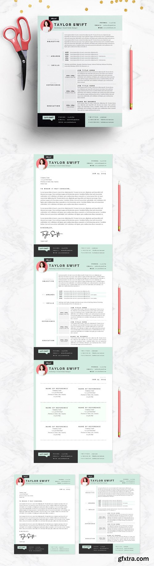 CM - Mint Resume & Cover Letter Template 138510