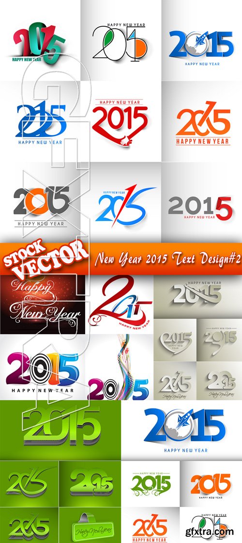 Stock Vector - New Year 2015 Text Design#2