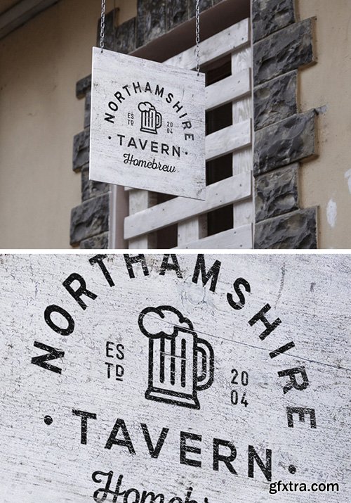 PSD Mock-Up - Tavern - Hanging Wall Sign