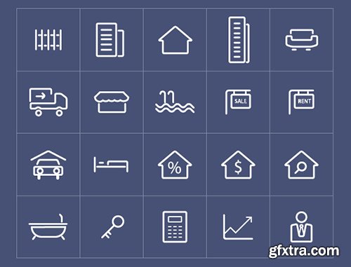 AI Web Icons - Real Estate Icons (December 2014)