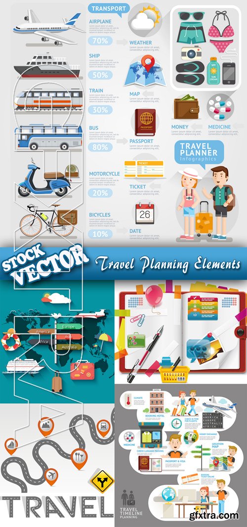 Stock Vector - Travel Planning Elements