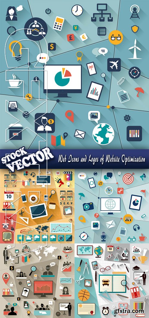 Stock Vector - Web Icons and Logos of Website Optimization