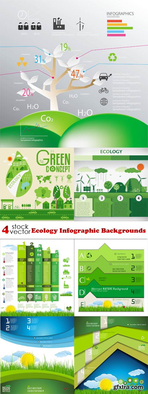 Vectors - Ecology Infographic Backgrounds