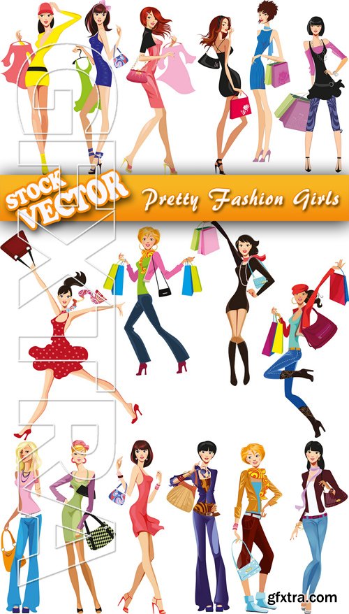 Stock Vector - Pretty Fashion Girls