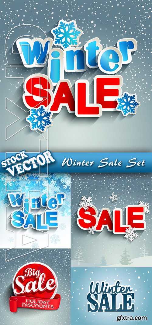 Stock Vector - Winter Sale Set