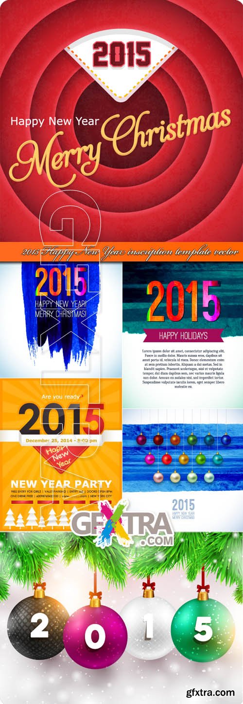 2015 Happy New Year inscription template vector