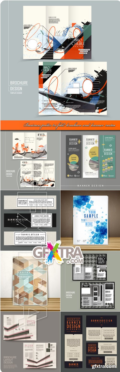 Business poster tri fold brochure and banner vector