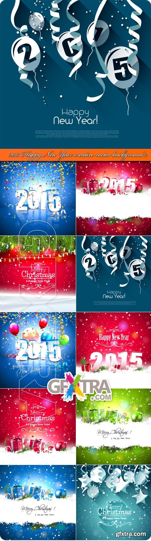 2015 Happy New Year creative vector background 2