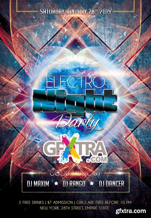 Electro Night Party Club Flyer Template