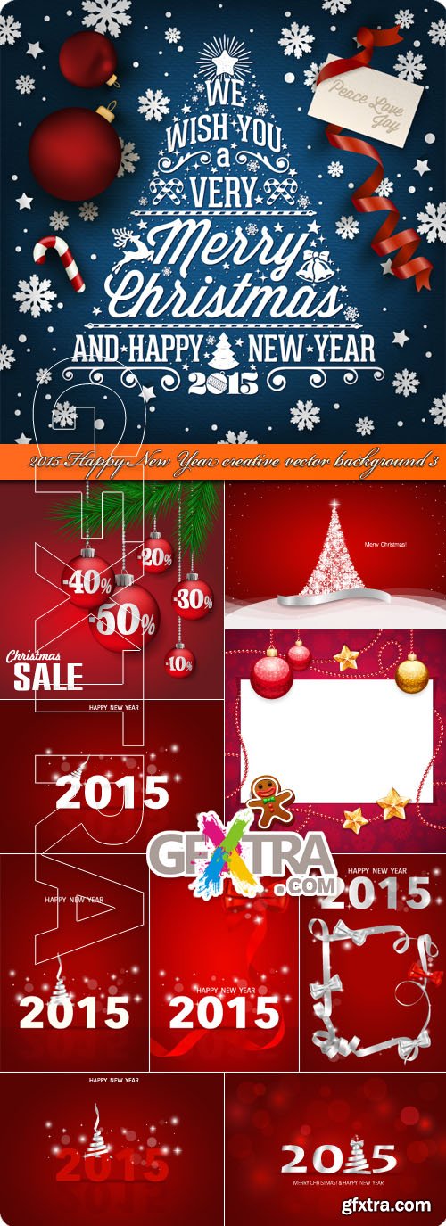 2015 Happy New Year creative vector background 3