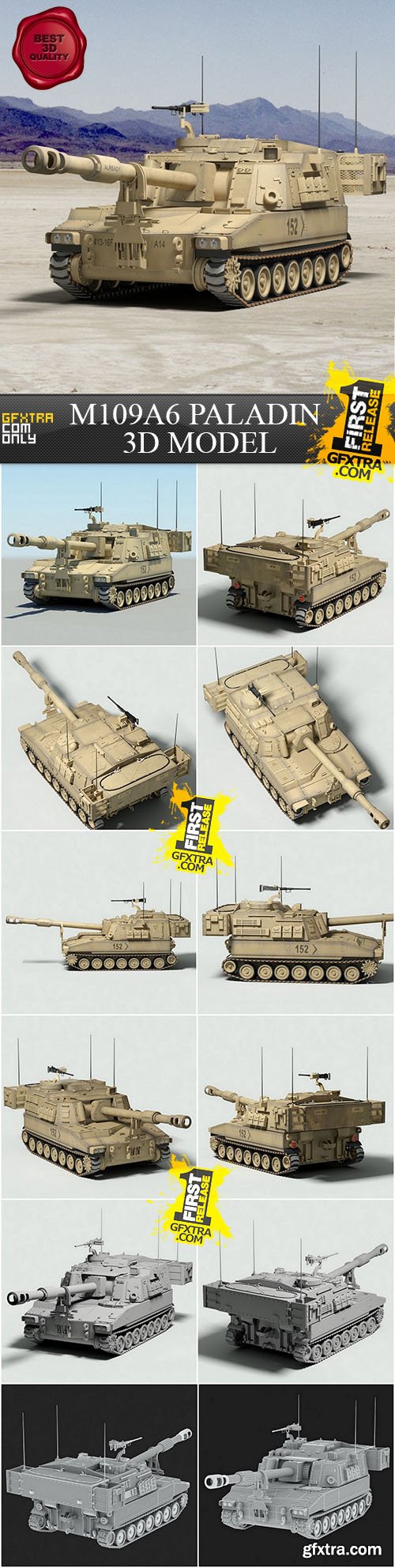 Turbosquid 3D Models: M109A6 Paladin