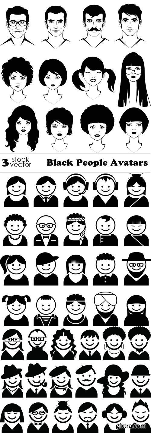 Vectors - Black People Avatars