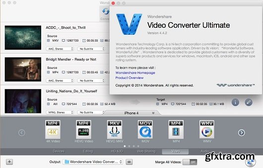 Wondershare Video Converter Ultimate for Mac 4.4.2 Multilingual MacOSX