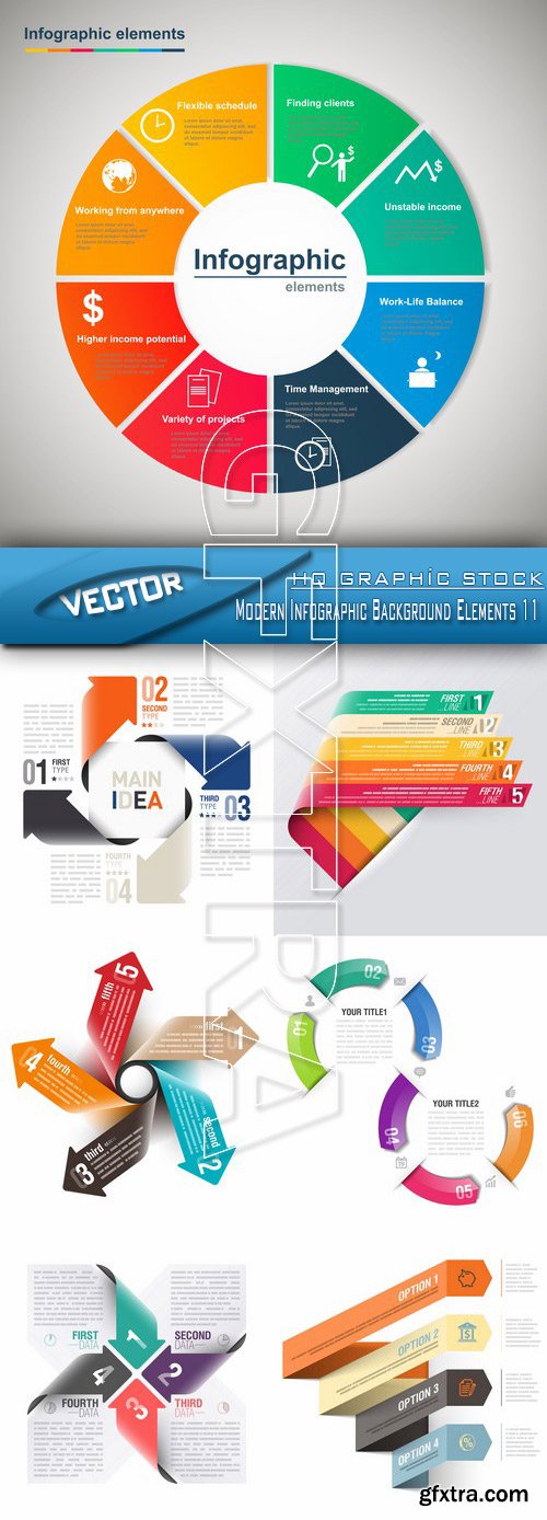 Stock Vector - Modern Infographic Background Elements 11