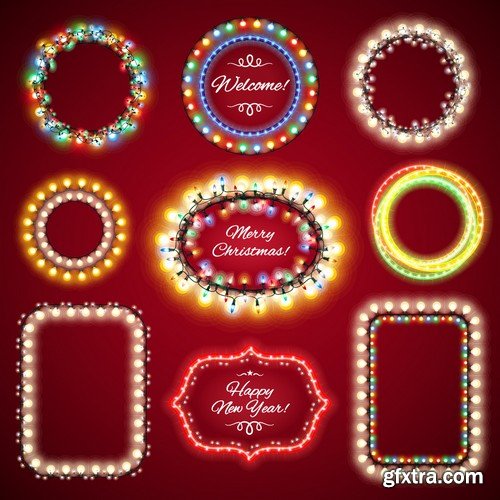 Stock Vectors - Christmas Lights, 25xEPS