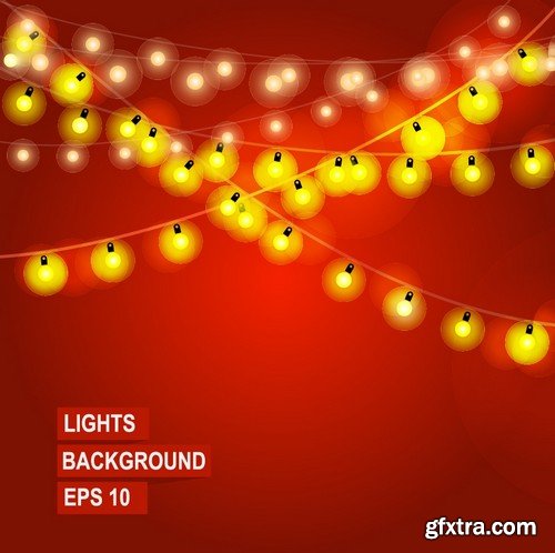 Stock Vectors - Christmas Lights, 25xEPS