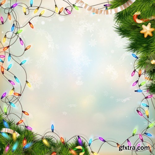 Stock Vectors - Christmas Lights, 25xEPS