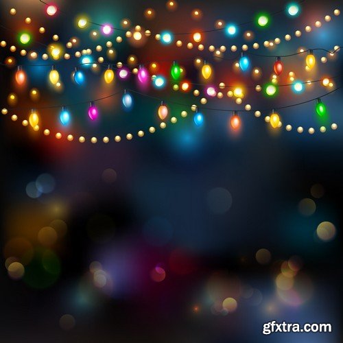 Stock Vectors - Christmas Lights, 25xEPS